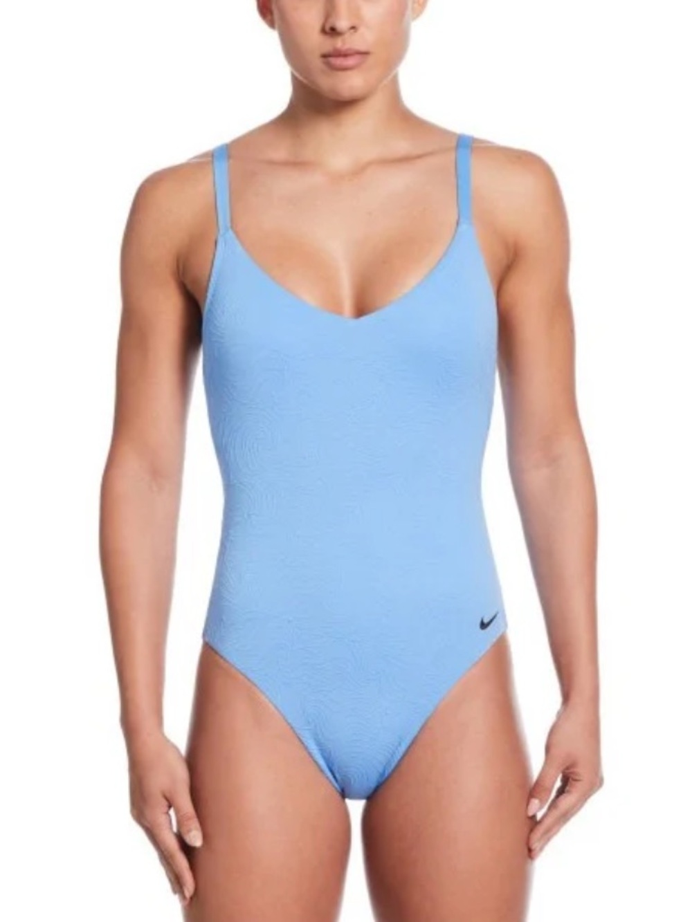 Nike Swim Jacquard Women's V-Neck One Piece Swimsuit. Size L. MSRP $90